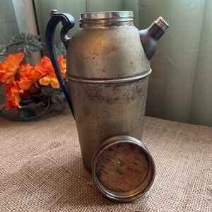 Antique Speakeasy Cocktail Shaker with Black Handle 1920’s